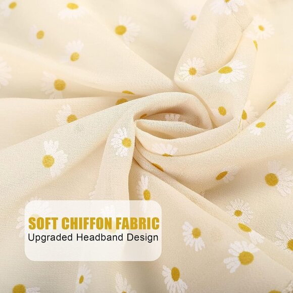 3Pcs Floral Chiffon Hair Scarf Bandanas Boho Women Girls Gift Accessories main image 5